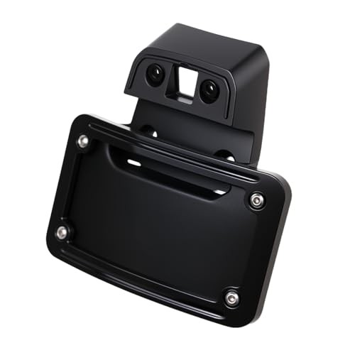 Motorcycle Curved Laydown License Plate Mount Bracket Compatible for Black