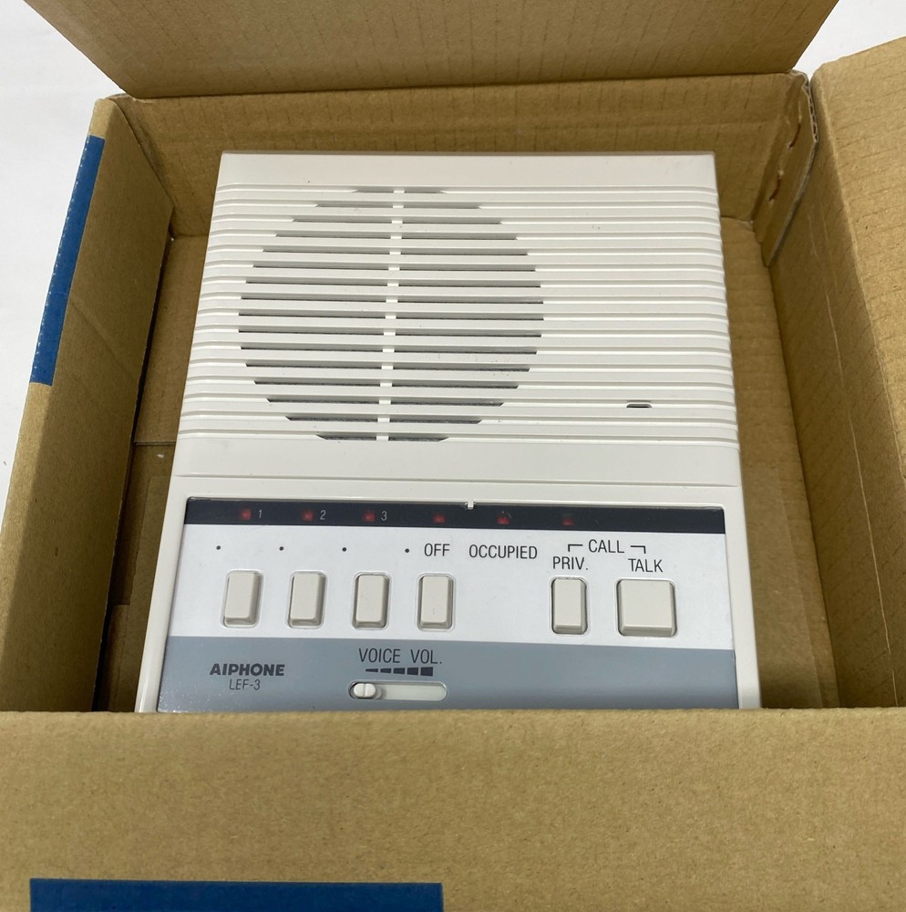 Aiphone LEF-3 3-Call Open Voice Master Intercom Station, White/Grey - Surface