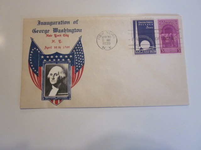 US COVER WASHINGTON INAUGURATION FDC SCOTT 854 & 853 COMBO CROSBY CACHETS
