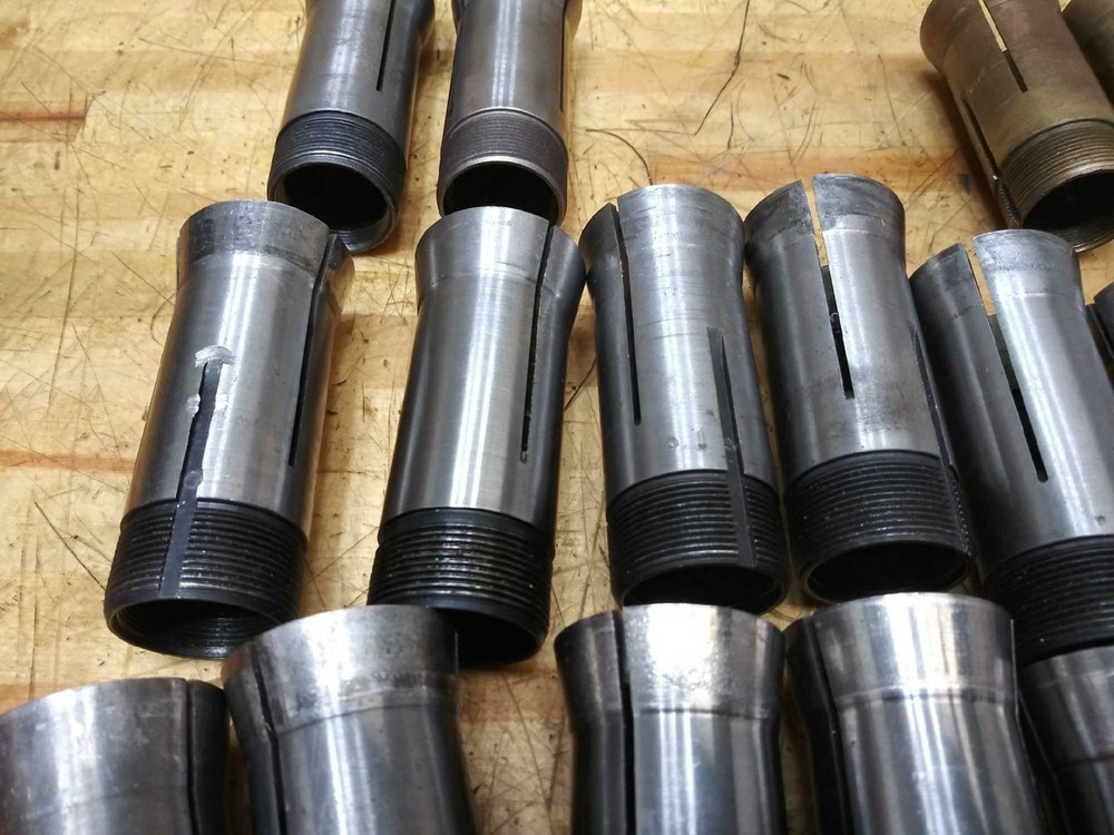 35-Some Hardinge 5C Emergency Collets, (3) Brass, Internal Threads EC, CNC Lathe