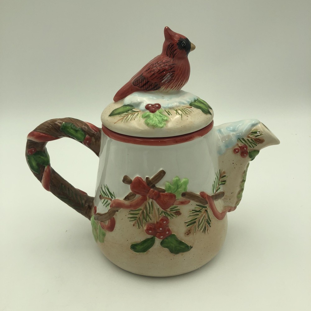 Block Basics Festive Ribbon Teapot Original Box ——428——
