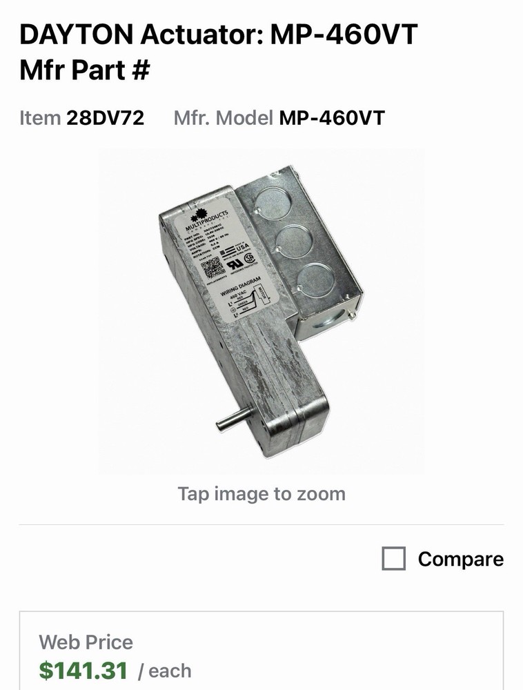 Dayton Mp-460Vt Actuator