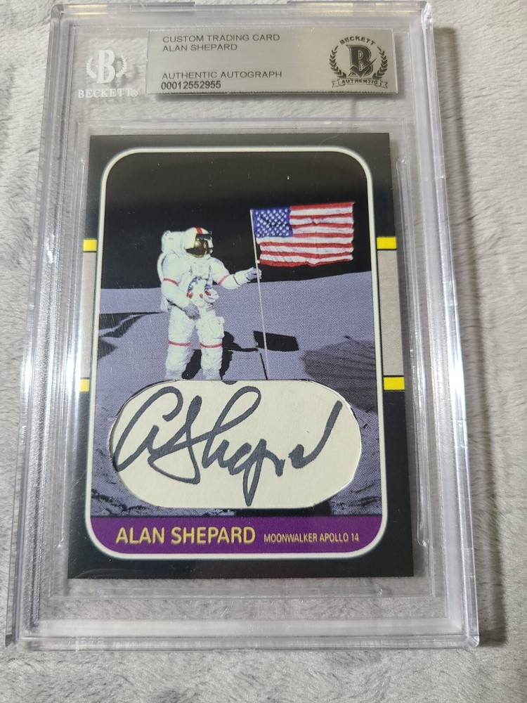 Alan Shepard Signed Cut Card Apollo 14 Rare BAS Certified