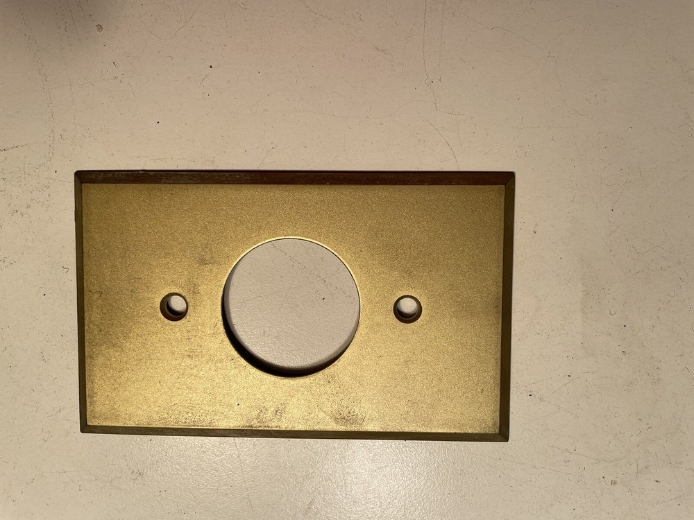 Vintage Hubbell Solid Brass Flush Plate Cover #6780 NOS