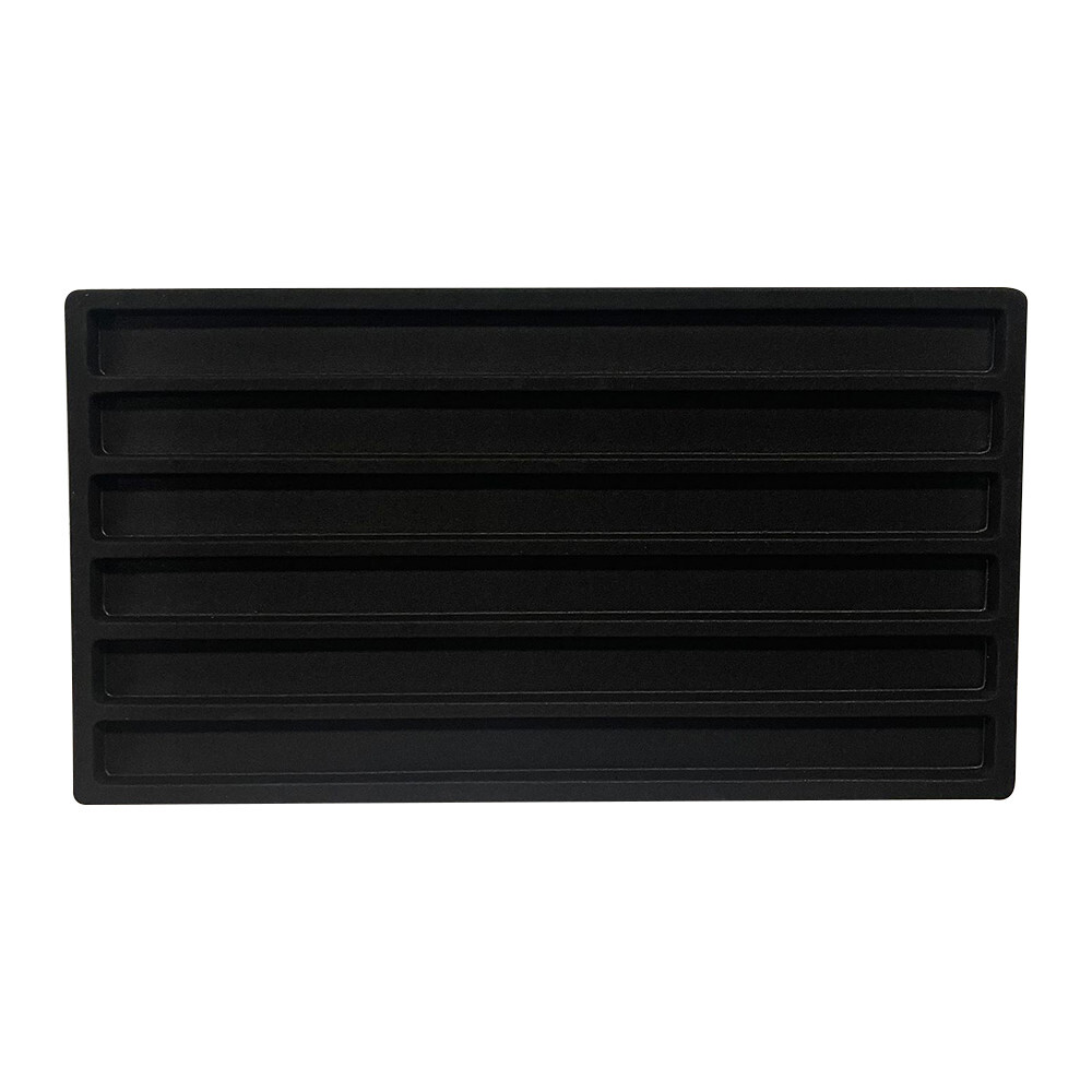 6 Compartment Black Flocked Liner Bracelet Necklaces Display Tray Inserts