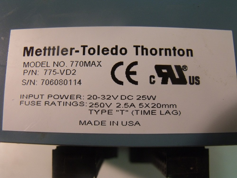Mettler Toledo Thornton 775-VD2 Model 770MAX Multiparameter Analyzer/Transmitter