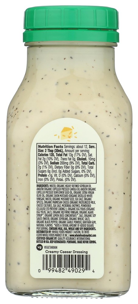 365 By WFM, Organic Caesar Dressing, 12 Fl Oz - 3 Count