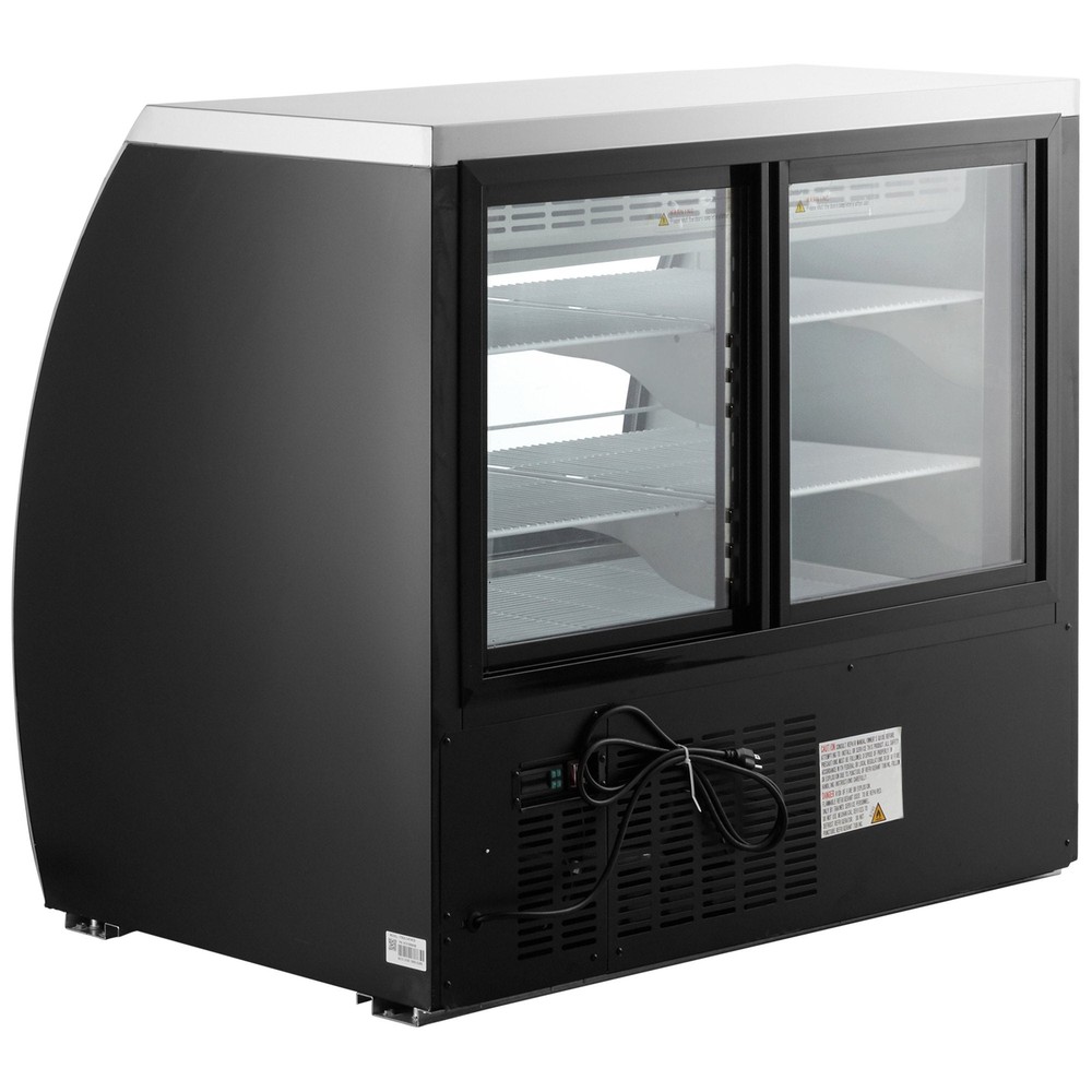 47" Black Curved Glass Refrigerated Deli Case