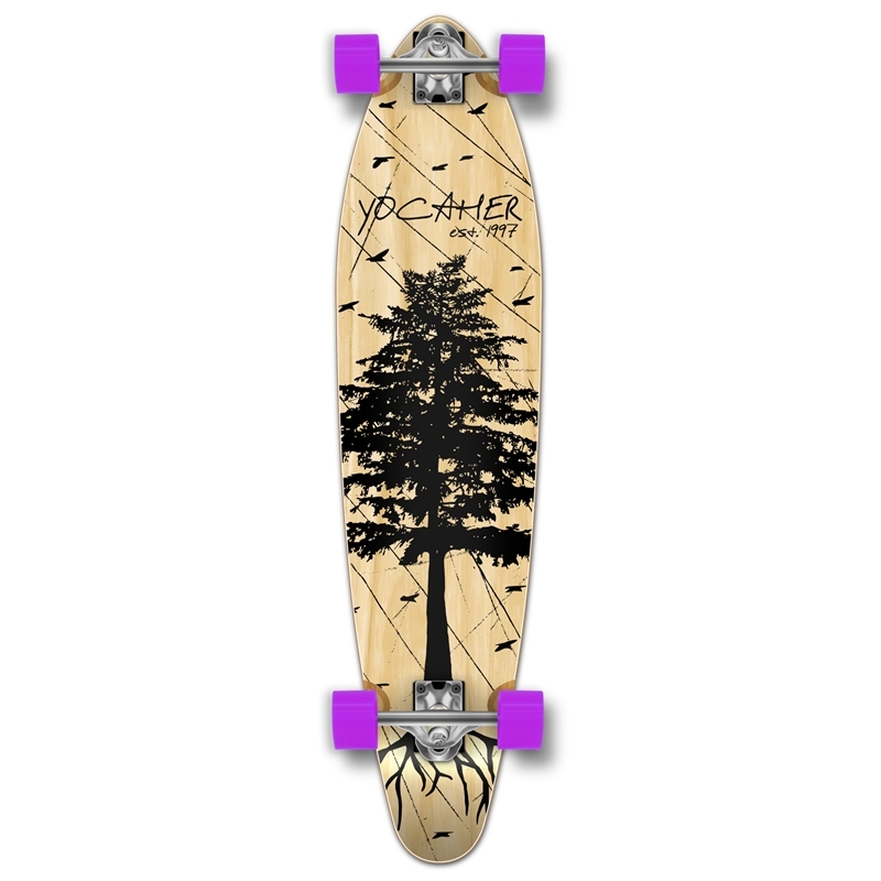 Yocaher Kicktail Longboard Complete - In the Pines : Red