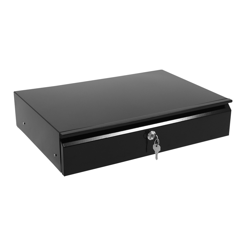Sliding Pull-Out Drawer Under Desk Organizer with Lock for Office - Black