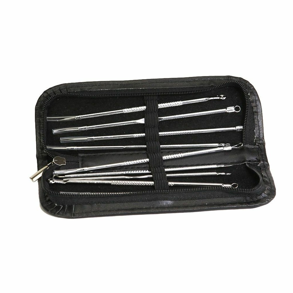 9pcs Blackhead Acne Comedone Pimple Blemish Extractor Remover Tool Kit Set