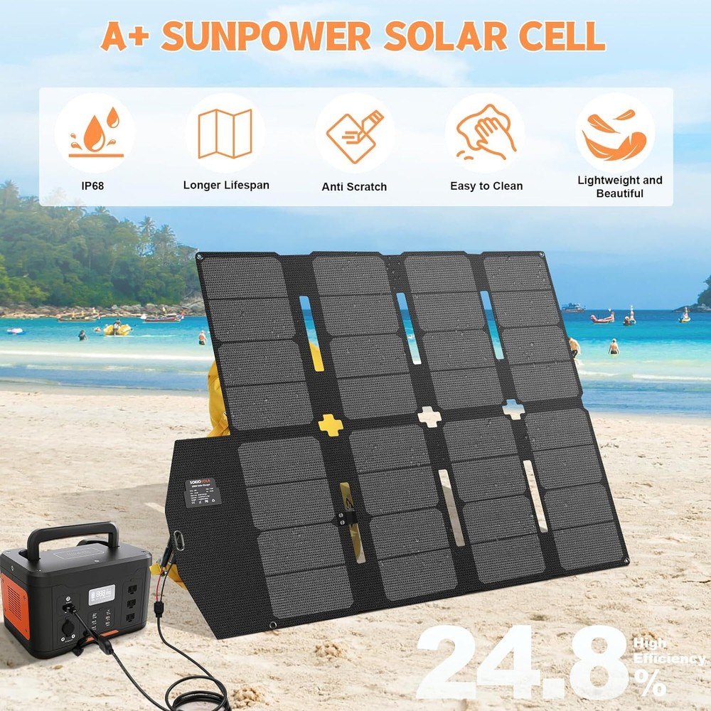 100W Portable Solar Panel MC-4 Foldable Charger Kits 18V