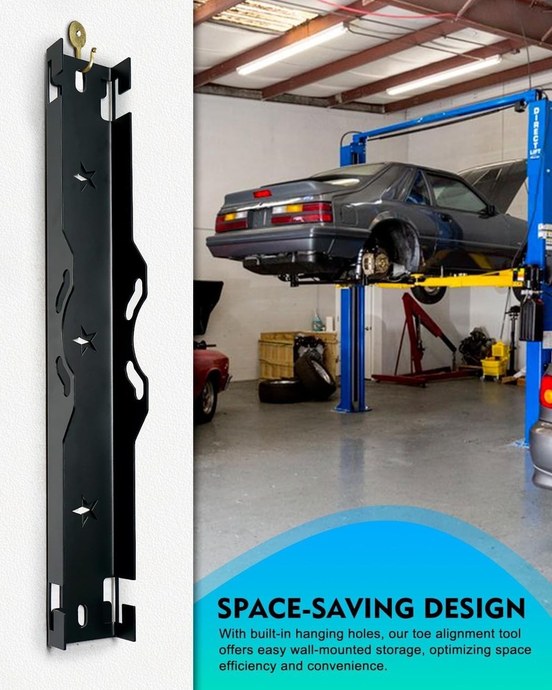 Compact Black Wheel Alignment Tool - Heavy Duty Stainless Steel for Precision