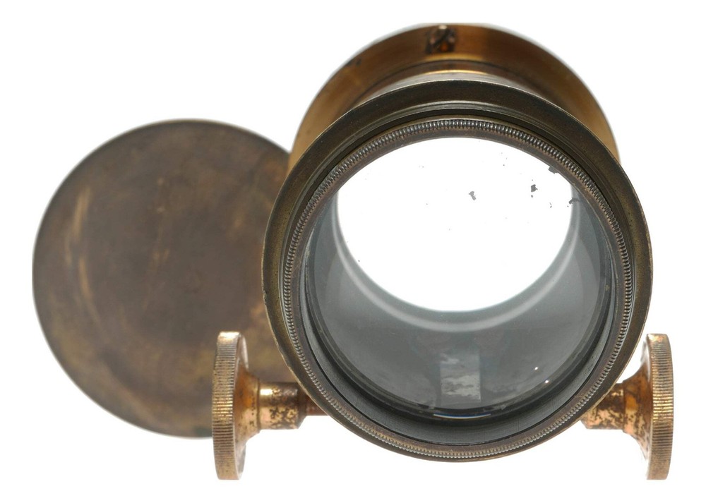 Antique Brass Petzval - Type Portrait Lens, Unknown Maker,