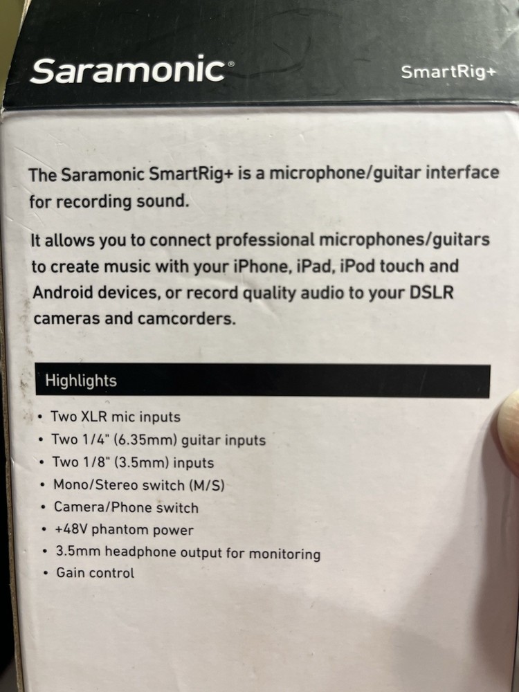Saramonic SmartRig+ Two-Channel Mic Guitar Interface Recording IOS Android Test