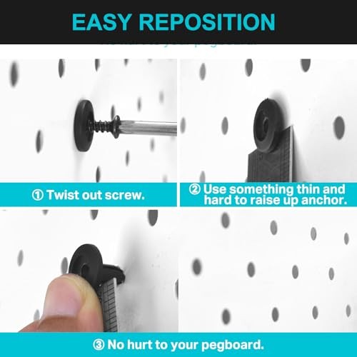 Pegboard Peg Hooks Accessories - Set Pegs with Inserts and Screw Fit Small 40