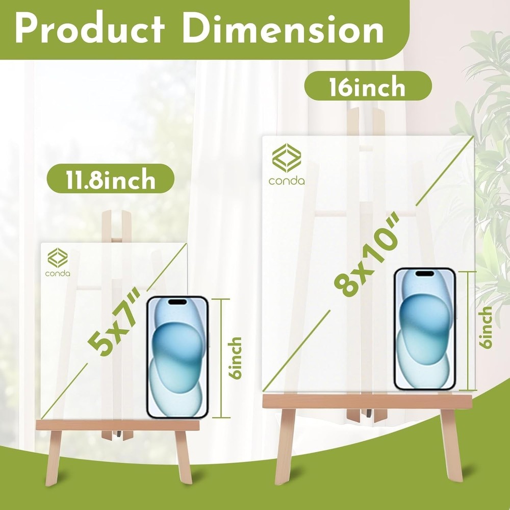 11.8" Pine Desk Easel for Art Display, 12 Pack