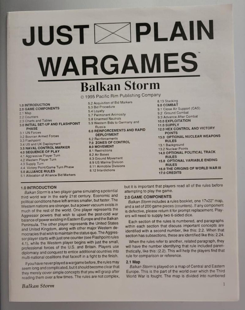 Just Plain Wargames Balkan Storm bD