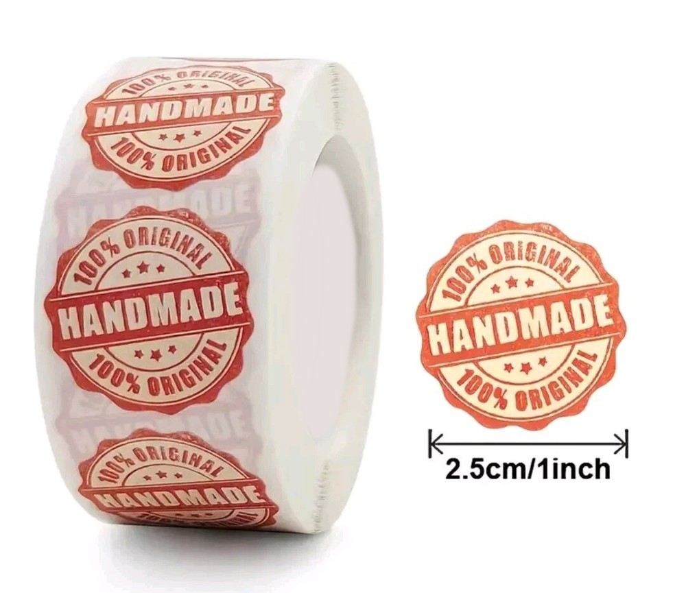 100 HANDMADE 1" ASSORTED STICKERS LABELS SEALS FEEDBACK Small Business