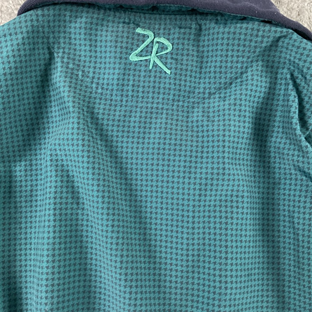 Zero Restriction Jacket Mens XL Green Houndstooth Windbreaker Golf Pullover