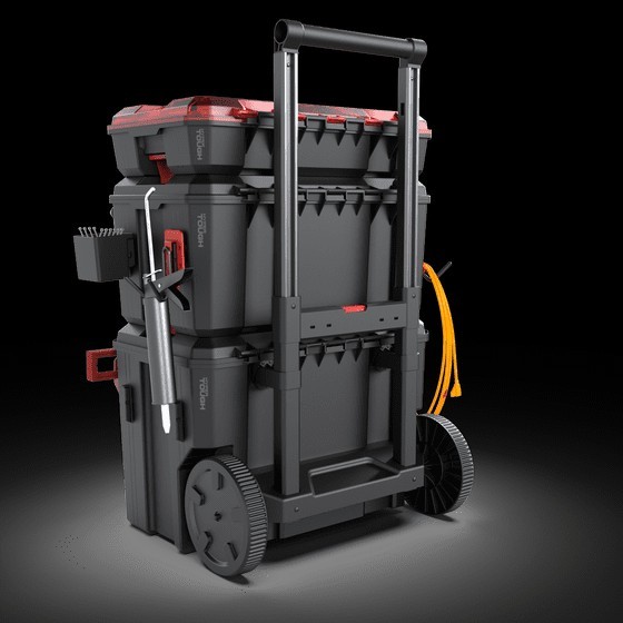 Hyper Tough Hyper Stack 3-Pc Modular Rolling Toolbox System - Black