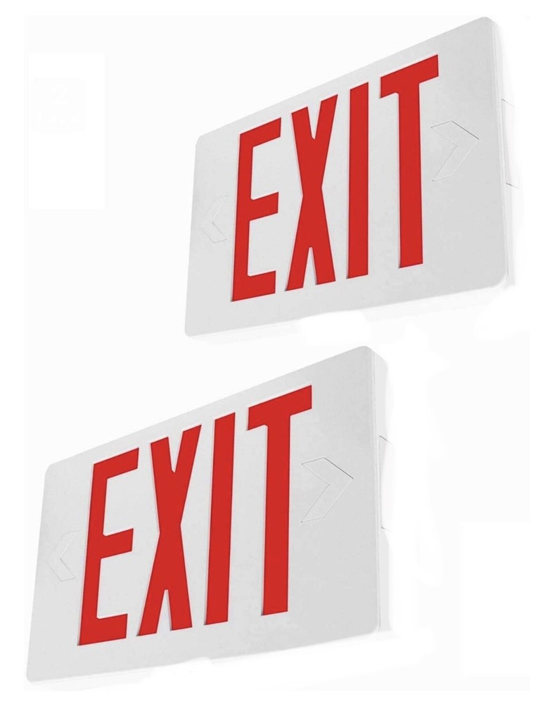 Exit Sign Lithonia Lighting Replacement Face Panel RED LETTERS 12"x8"