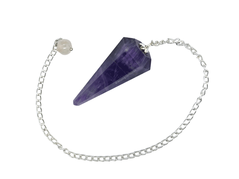 Amethyst Chevron Dowsing Crystal Pendulum