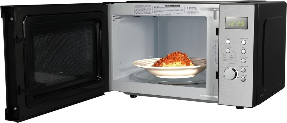 Compact Countertop Microwave Oven w/Button Control &LED Display 900W for Kitchen