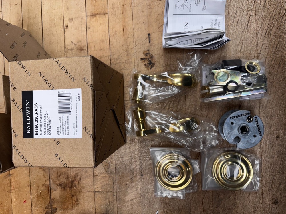 Baldwin Hardware 5455V Wave Lever Passage Complete Set