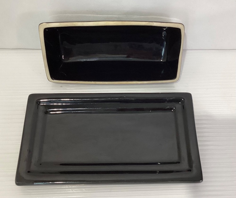 Oggi Butter Dish Ceramics Black