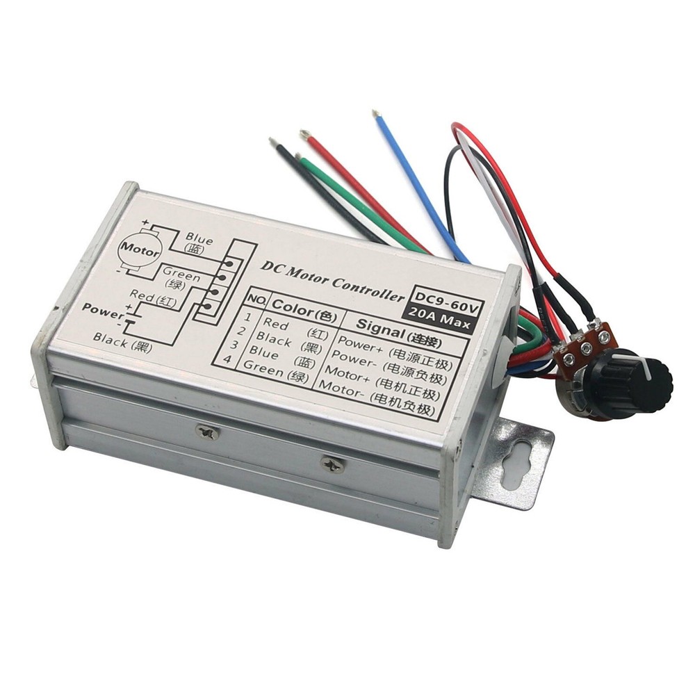 12V 24V Max 20A PWM DC Motor Stepless Variable Speed Control Controller US