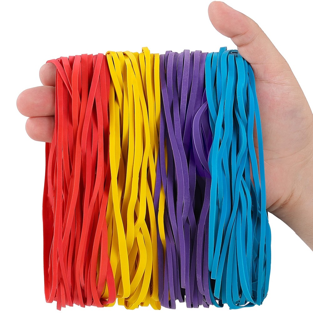 ONE Pound Large Rubber Bands, Assorted Colors, Multi-Purpose Multi-color