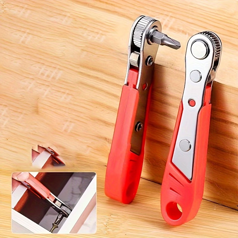 Ratcheting Right Angle Screwdriver Hex Drive 90 Degree Offset + 10pc Bits Set US