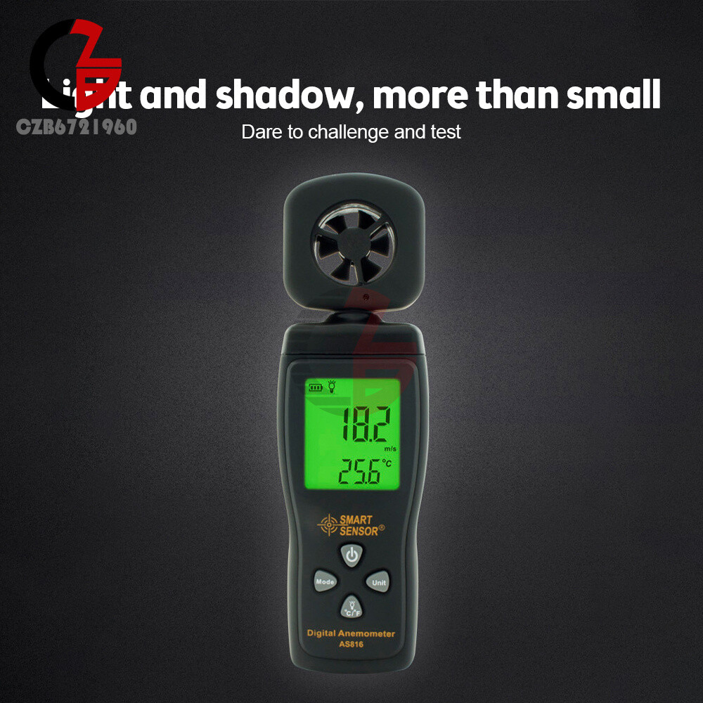 Smart sensor Air Flow Meter Anemometer LCD Wind Speed Wind Temperature Tester