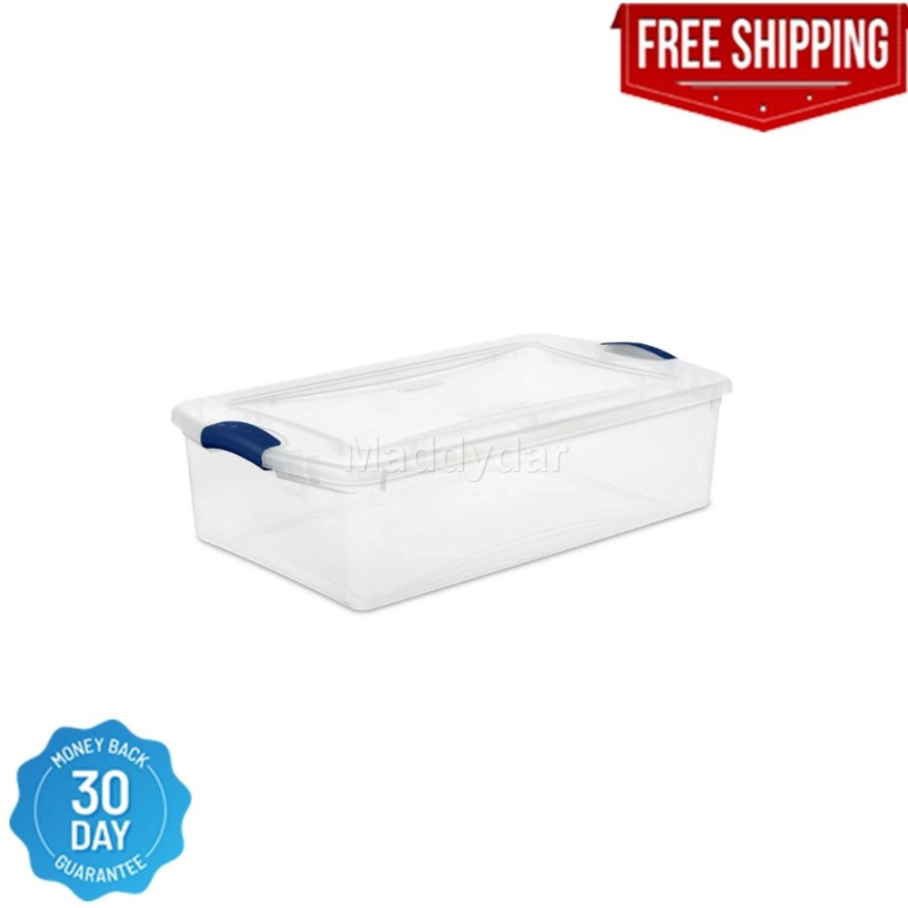 Sterilite Plastic 32 Qt. Latch Box Stadium Blue