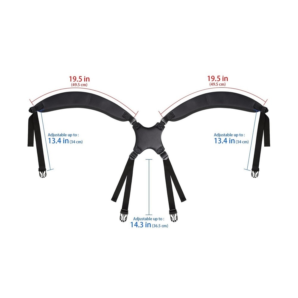Quick Side Release Plastic Buckle Golf Bag Shoulder Straps Black