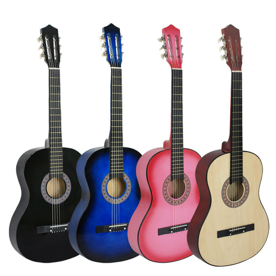 38" Acoustic Guitar Right Hand Beginner Starter Guitar with Bag Multi Color