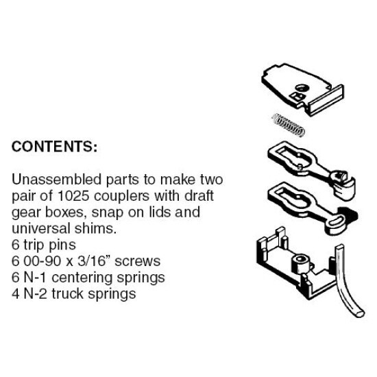 N Scale Micro Trains 102012 Brown Unassembled RDA Universal Body Mount Couplers