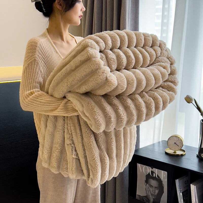 Plush Warm Winter Blanket Velvet Soft Thick Bedspread Throw Blankets