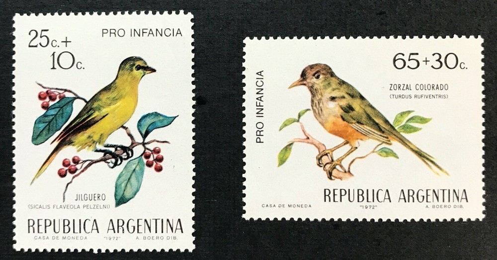 Argentina #B56-7 Birds MNH