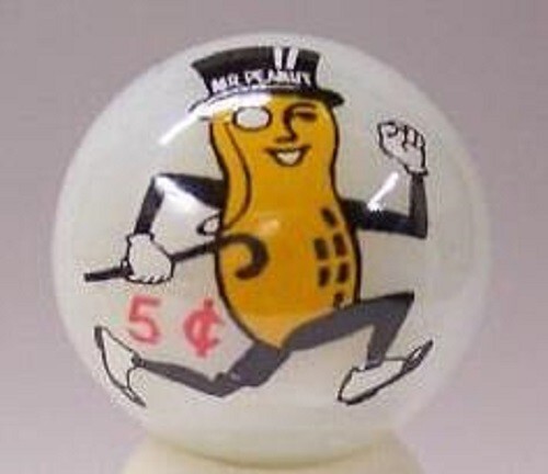 Mr. Peanut Running 1" Glass Logo Marble