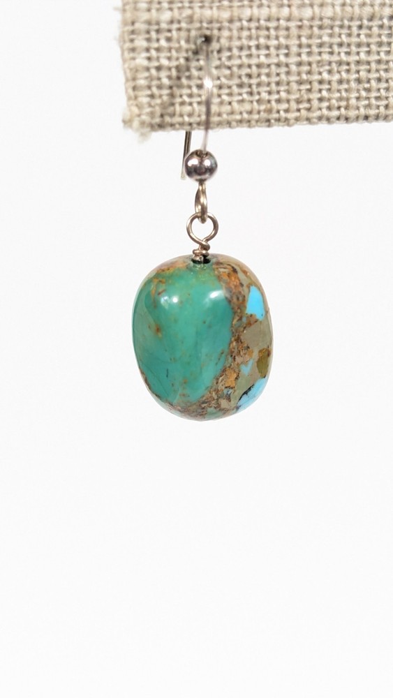 Southwestern Rectangular Composite Gemstone Green Turquoise Dangle earrings