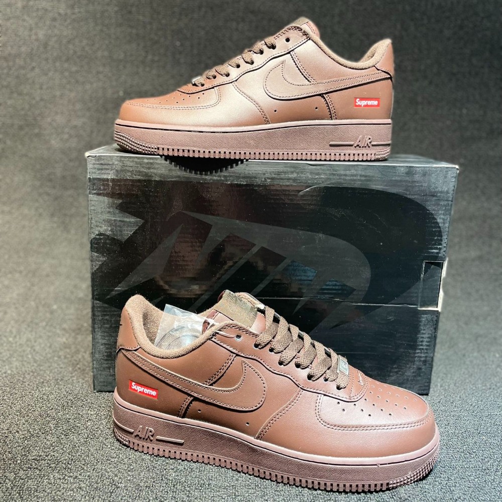 CU9225-200 Force 1 Low x Supreme Baroque Brown 2023