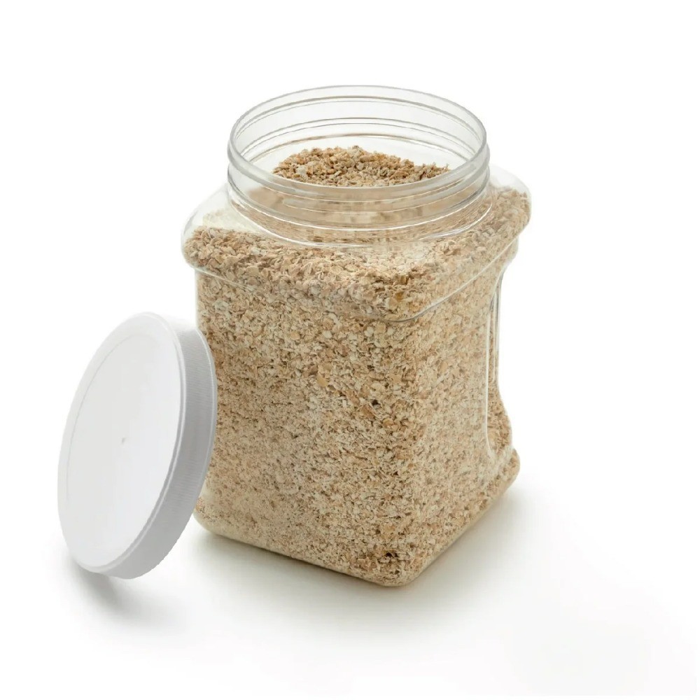 2 Pack 2 Quart Clear Plastic Canister Food Storage Container with White Twist