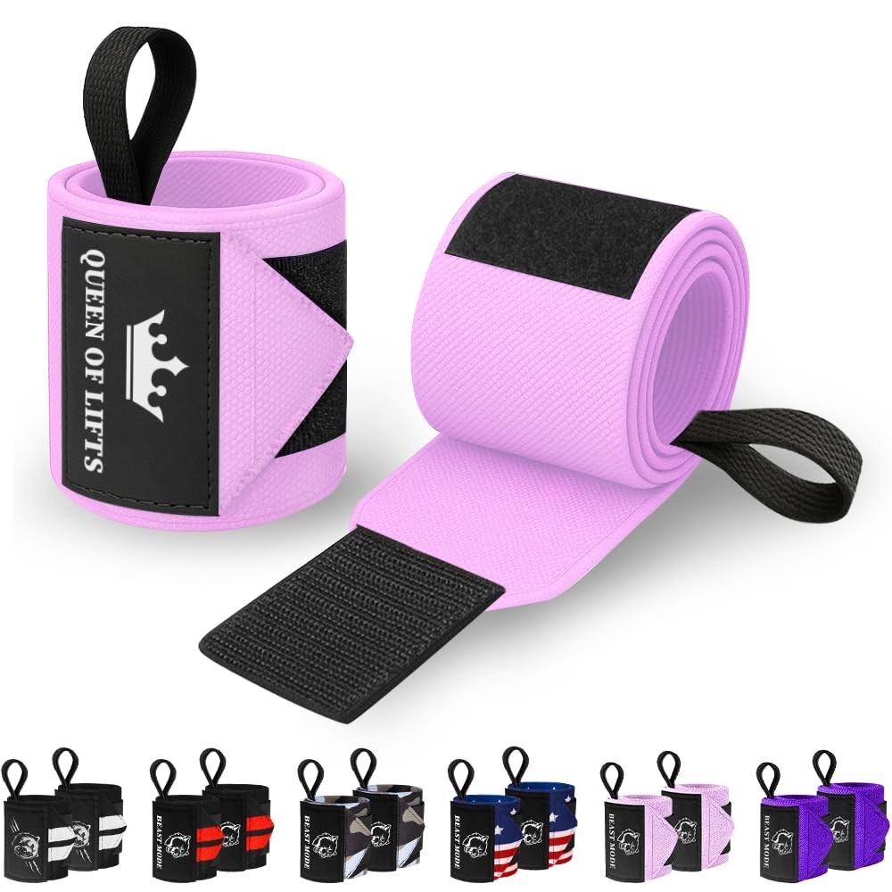 HeavyDuty Weightlifting Wrist Wraps with Thumb Loop for Powerlifting & Training