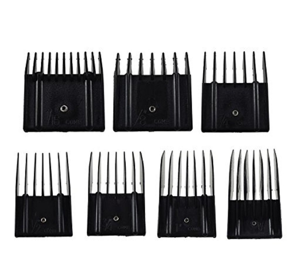 Miaco Universal Clipper Guide Comb Guard Set, 7 7 Piece Assortment, Black