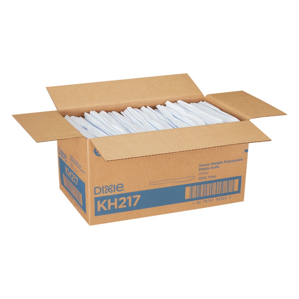 Dixie HW Polystyrene Knives, White, Case of 1000