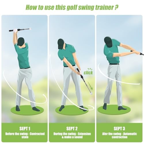 Retractable Golf Swing Trainer, Golf Grip Trainer and Golf Training Left-Handed