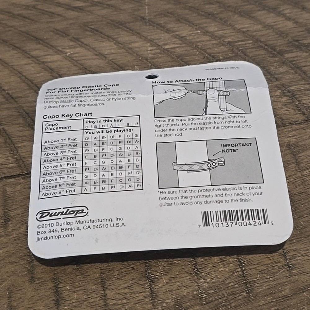 Dunlop 70F Elastic Guitar Capo - Flat Strap