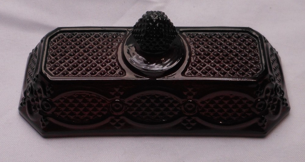 Avon Ruby Red 1876 Cape Cod Covered Butter Dish LID ONLY 6.25" Long Very Good